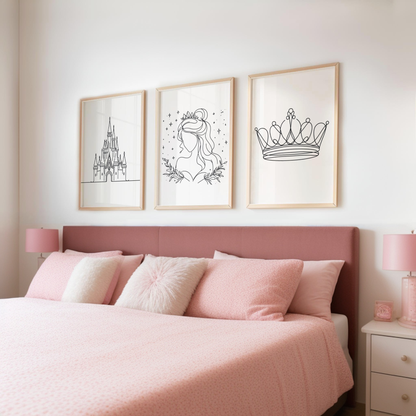 Princess Line Art Print Set
