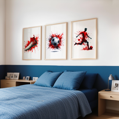 Red Football Print Set