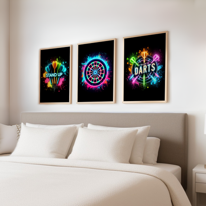 Neon Darts Print Set
