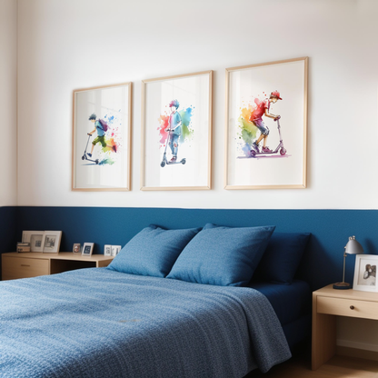 Kids Scooter Print Set