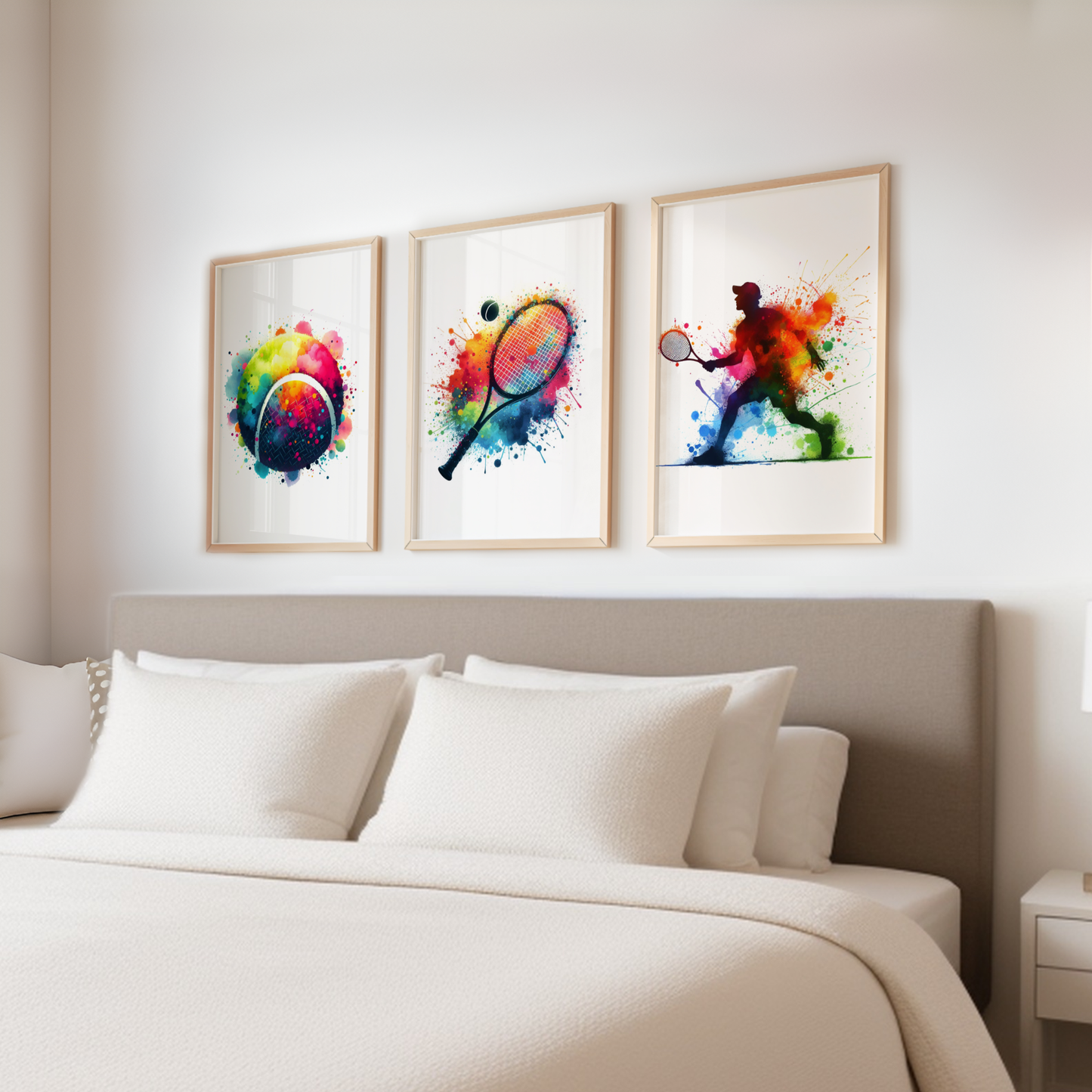 Multicoloured Tennis Print Set