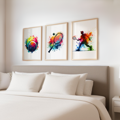 Multicoloured Tennis Print Set