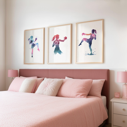 Girls Pastel Kickboxing Print Set