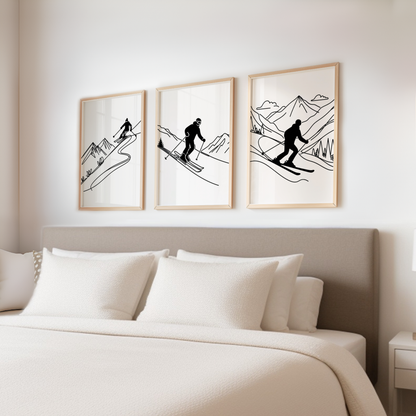 Minimal Skiing Print Set