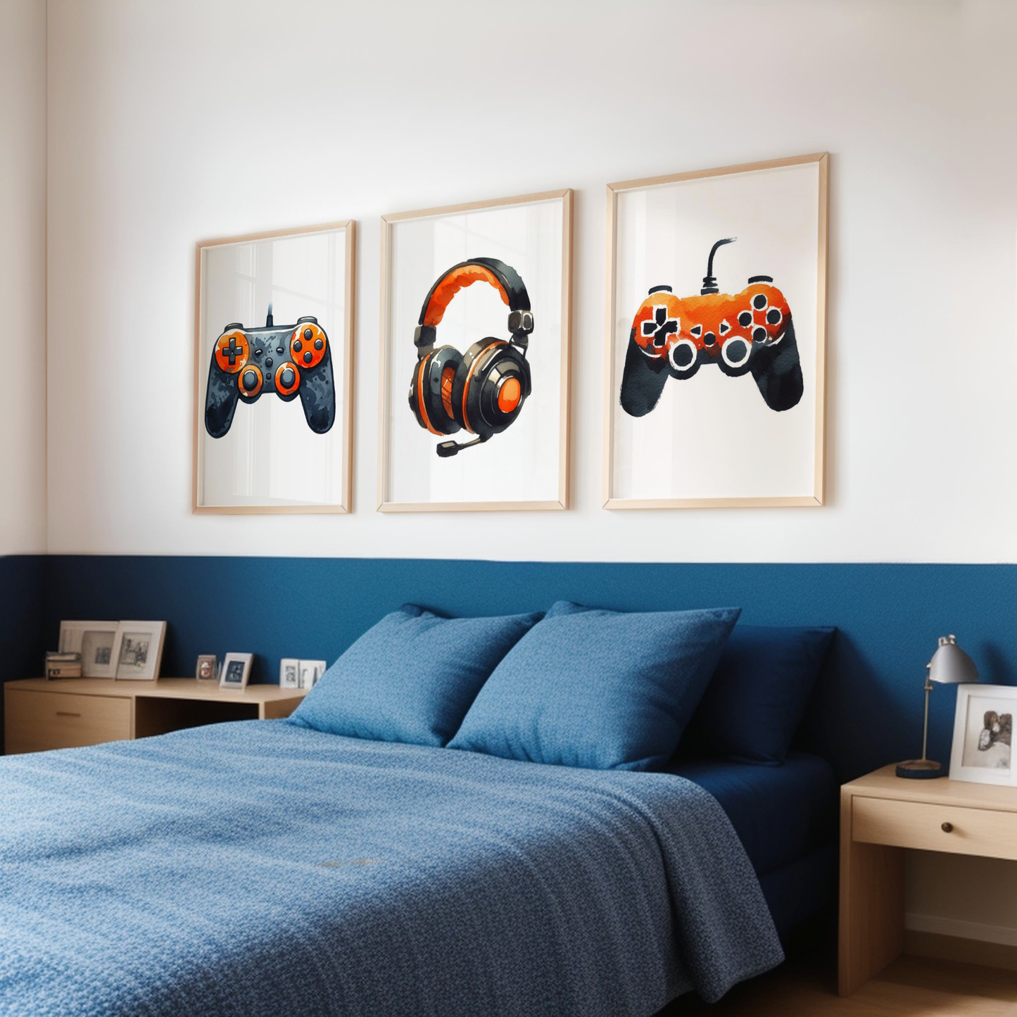 Orange Gaming Print Set