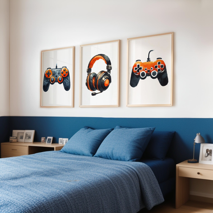 Orange Gaming Print Set
