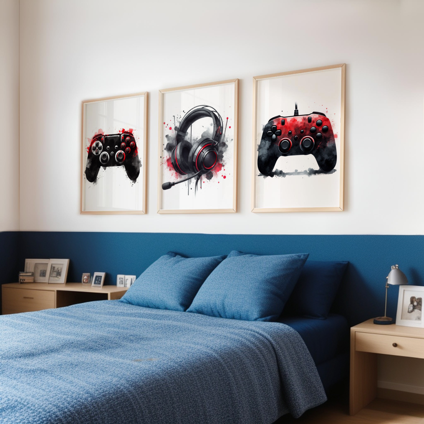 Red Gaming Print Set