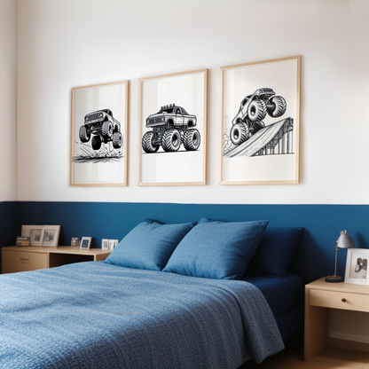 Monster Truck Print Set