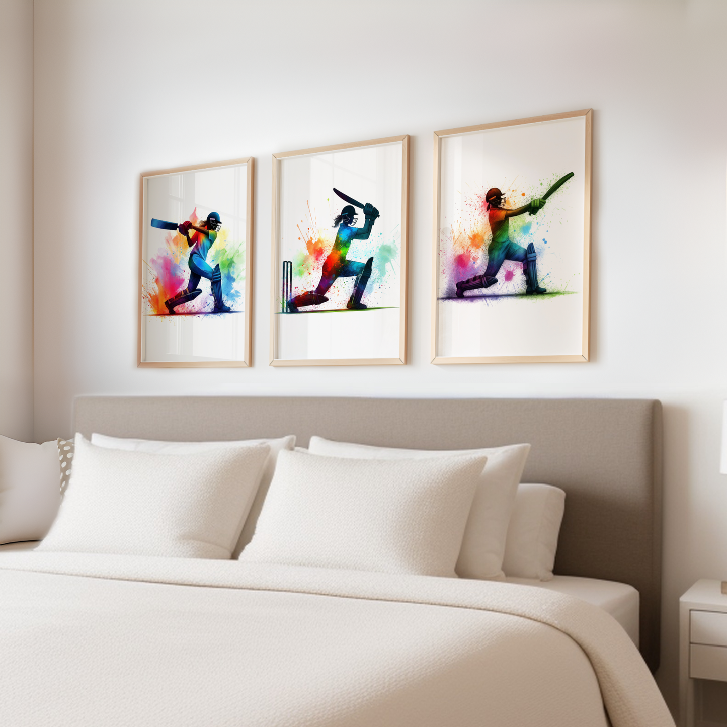 Girls Colourful Cricket Print Set