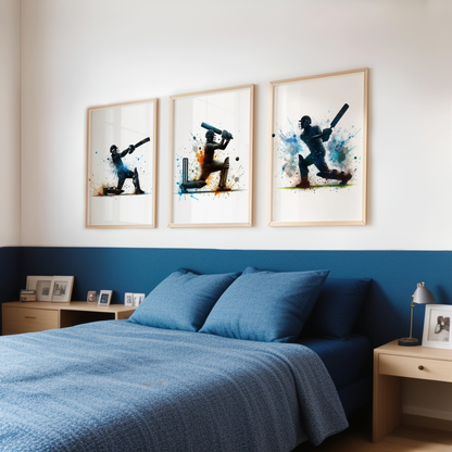 Cricket Batsmen Print Set
