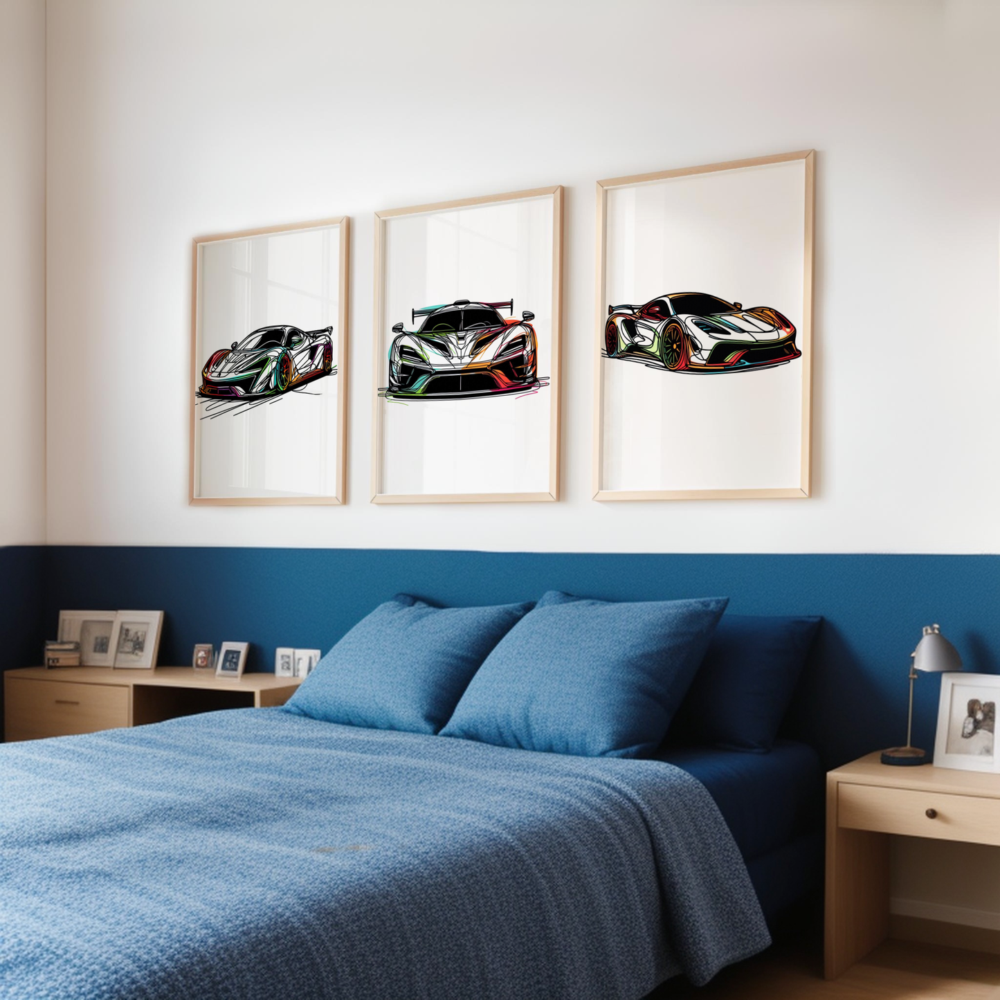 Colourful Car Print Set