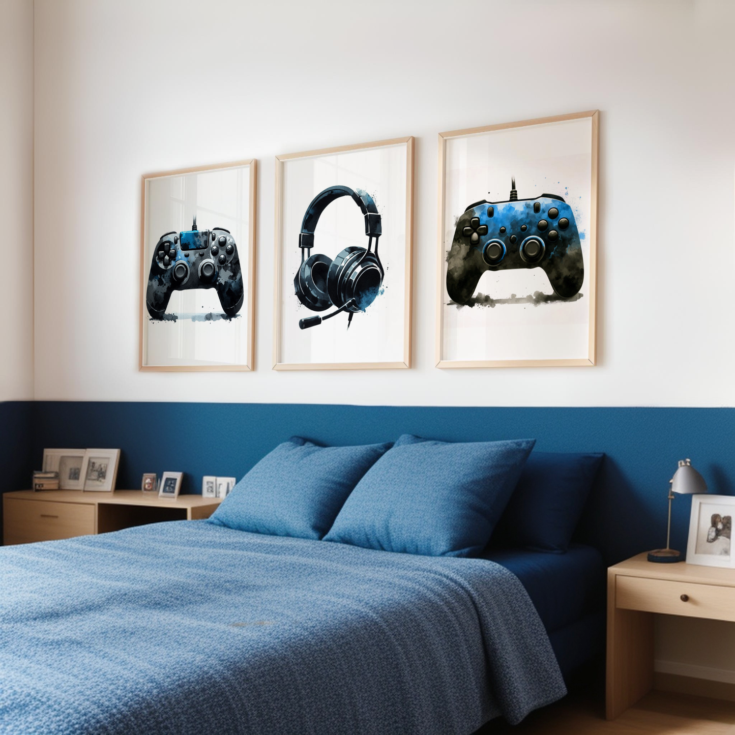 Blue Gaming Print Set