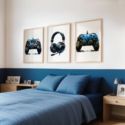 Blue Gaming Print Set