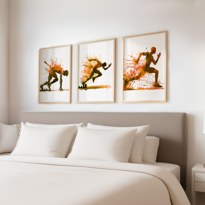 Orange Athletics Print Set