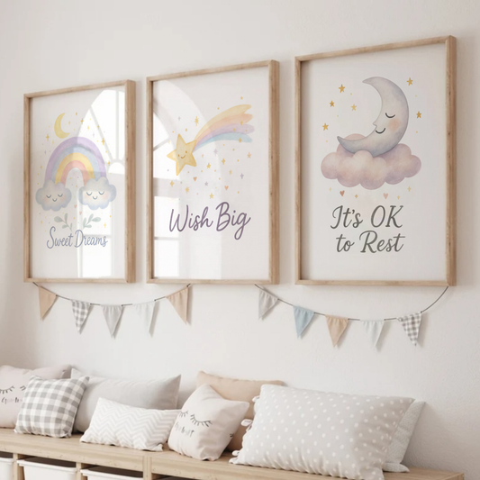Bedtime Positivity Print Set - Rainbow & Positivity Collection Set of 3