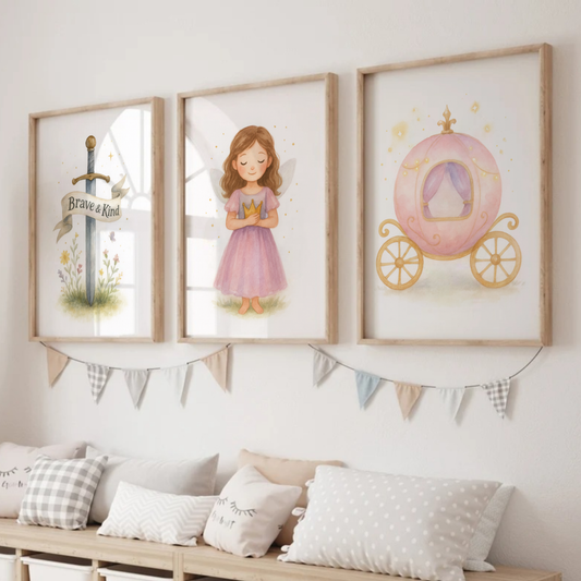 Crown & Courage Print Set - Fairytale Collection Set of 3