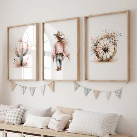 Cowgirl Print Set - Horse & Pony Collection Set of 3