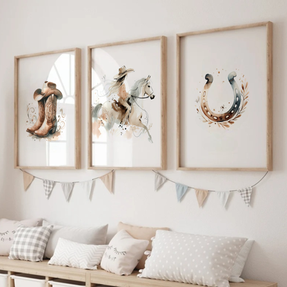 Country & Western Print Set - Horse & Pony Collection Set of 3