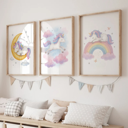 Dreamy Unicorn Adventures Print Set - Unicorns Collection Set of 3