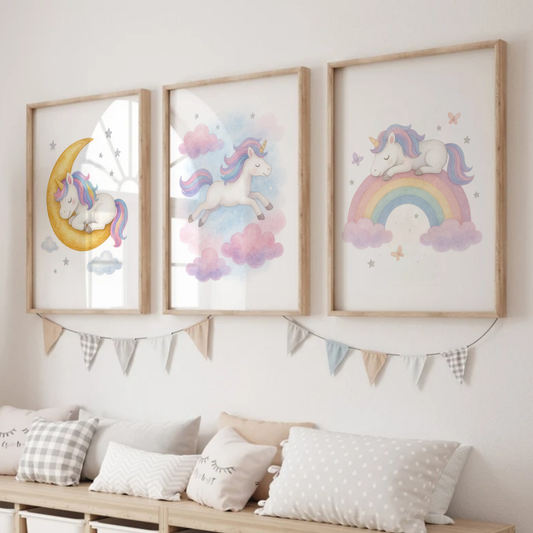Dreamy Unicorn Adventures Print Set - Unicorns Collection Set of 3