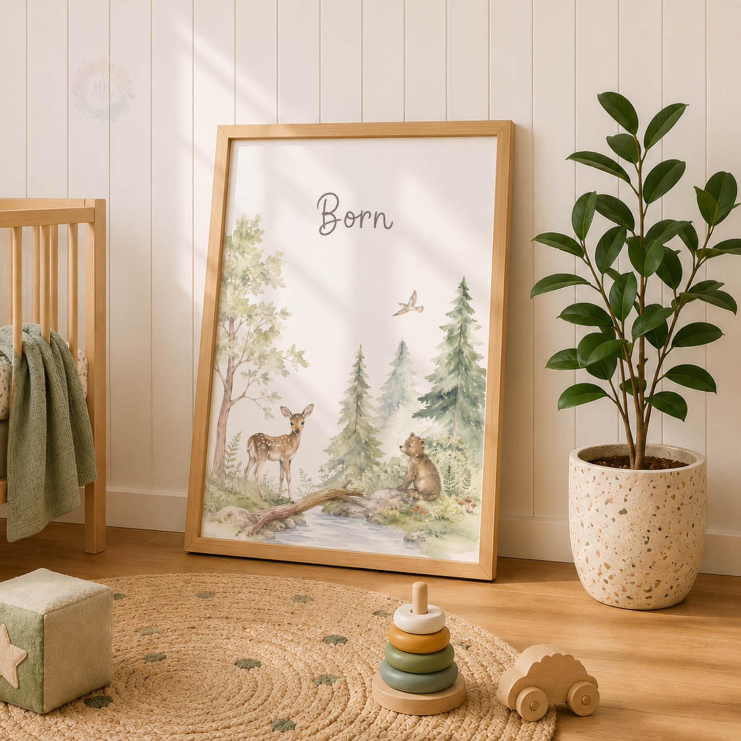 Woodland Animal Nursery Prints – Set of 3 Born to Explore Forest Wall Art