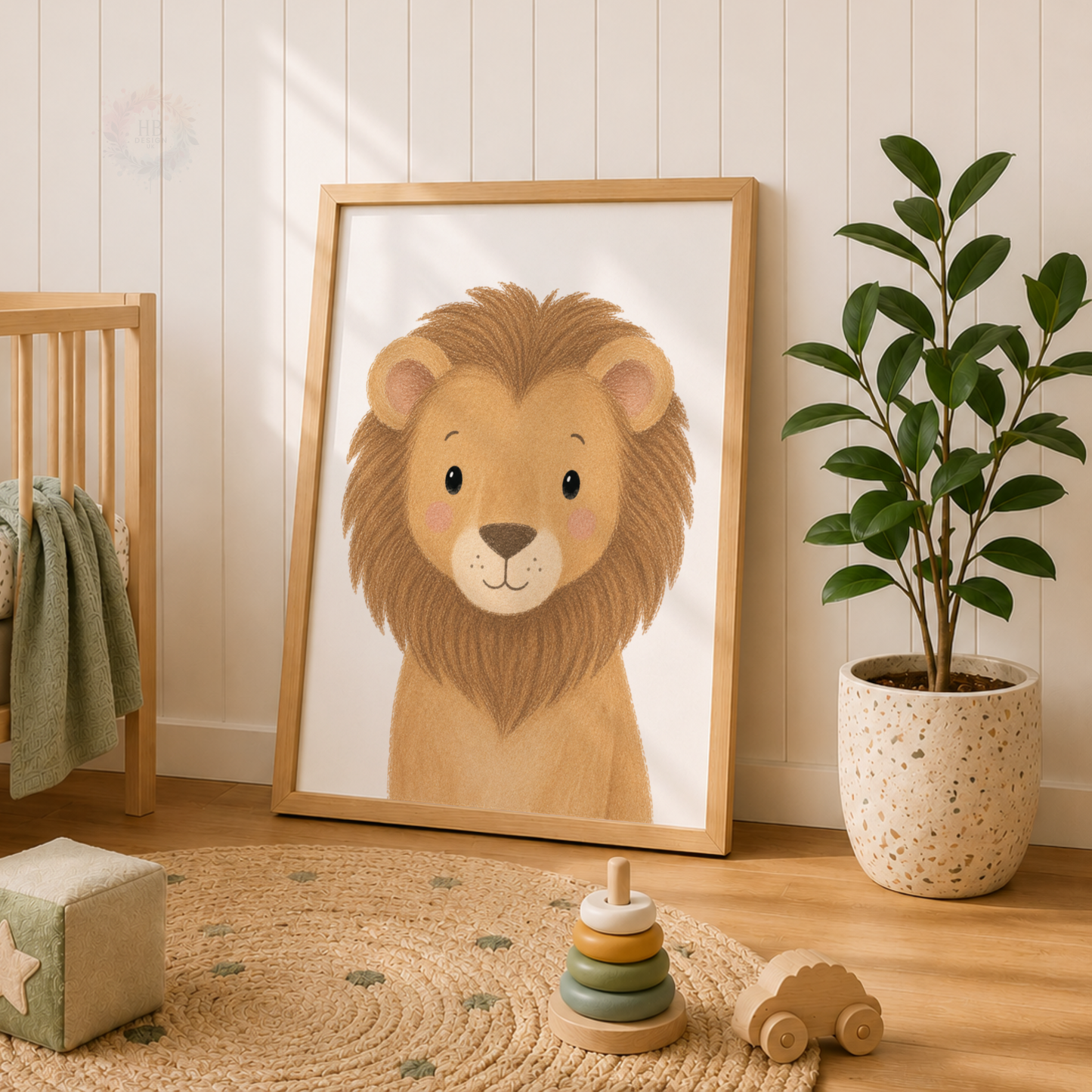 Safari Animal Nursery Prints Set – Lion Giraffe & Zebra Wall Art