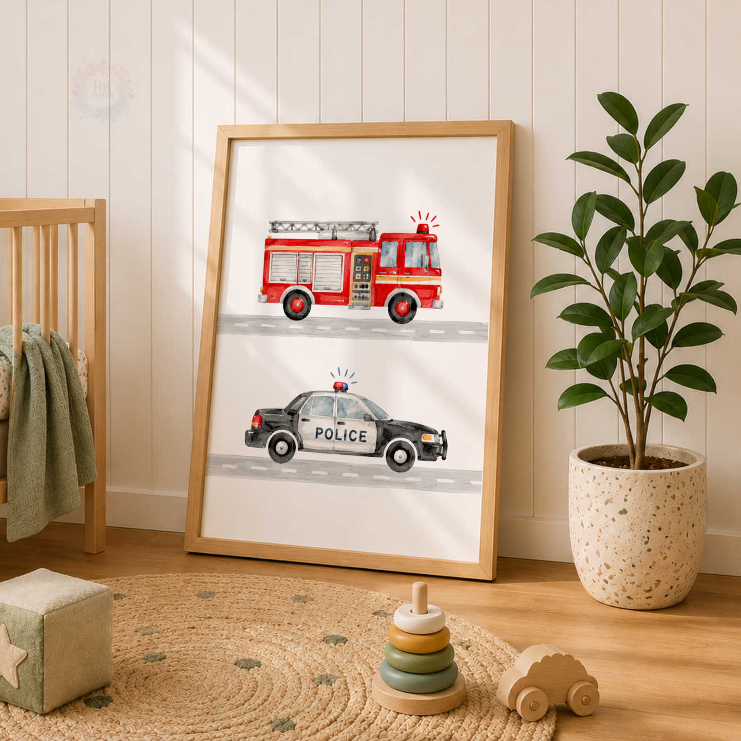 On the Move – Set of 3 Vehicle Nursery Prints