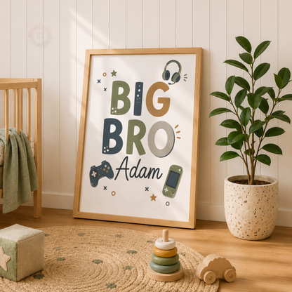 Gaming Brothers – Personalised Big Bro & Little Bro Print Set