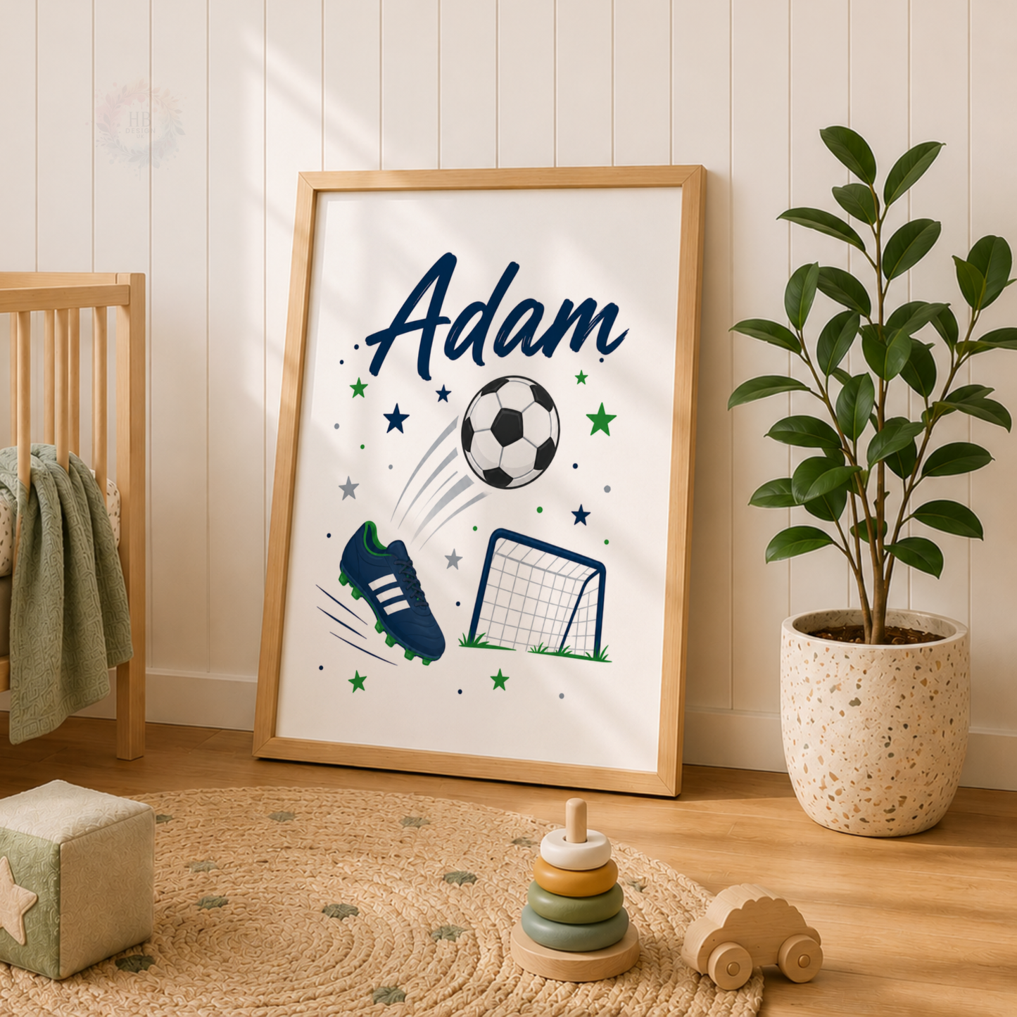 Football Brothers – Personalised Boys Bedroom Print Set