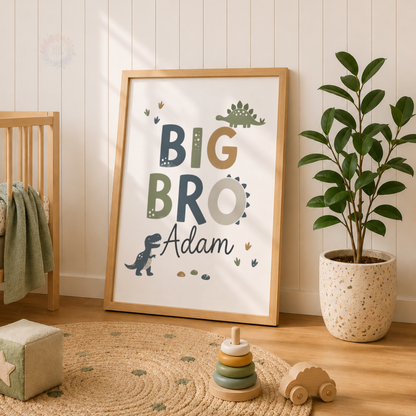 Dinosaur Brothers – Personalised Big Bro & Lil Bro Print Set