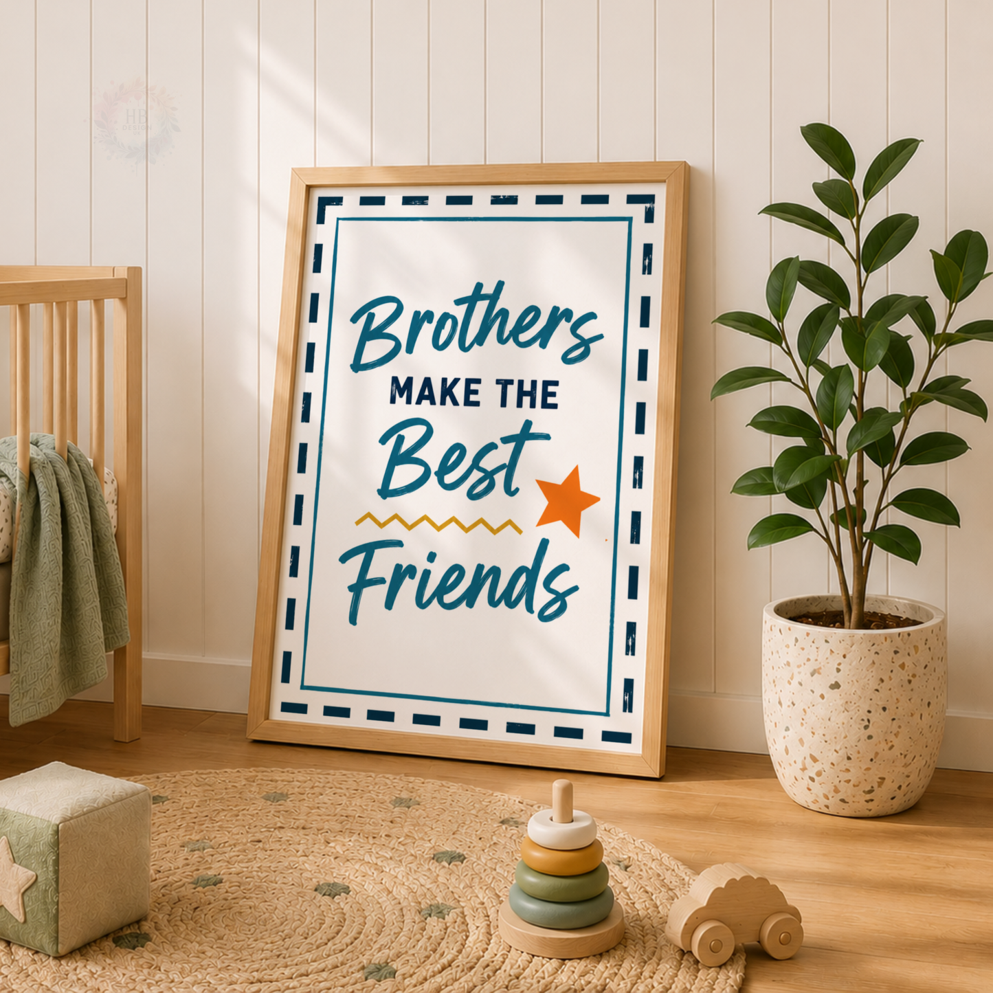 Brothers Make the Best Friends – Personalised Set of 3 Brother Prints