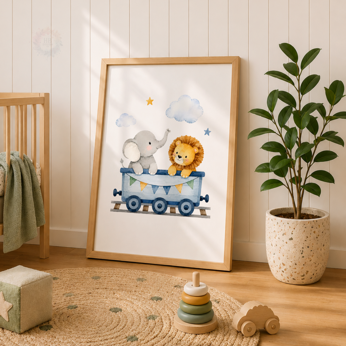 Safari Express – Set of 3 Animal Train Nursery Prints