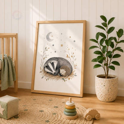 Woodland Animals Nursery Prints – Set of 3 Sleepy Forest Animal Wall Art