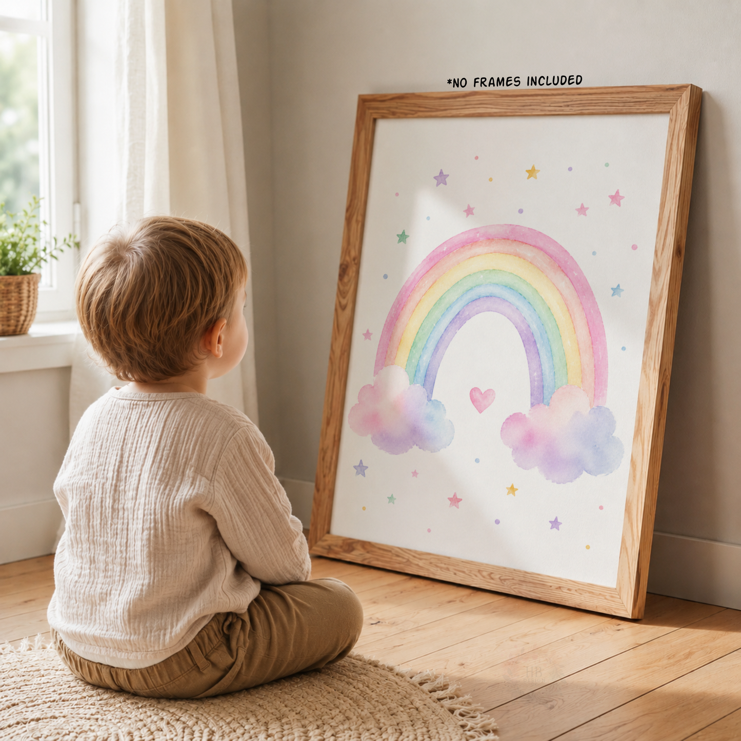 Unicorn Rainbow Nursery Prints – Pastel Girls Bedroom Wall Art Set