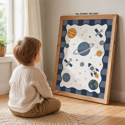 Cosmic Adventures – Personalised Set of 3 Space Nursery Prints