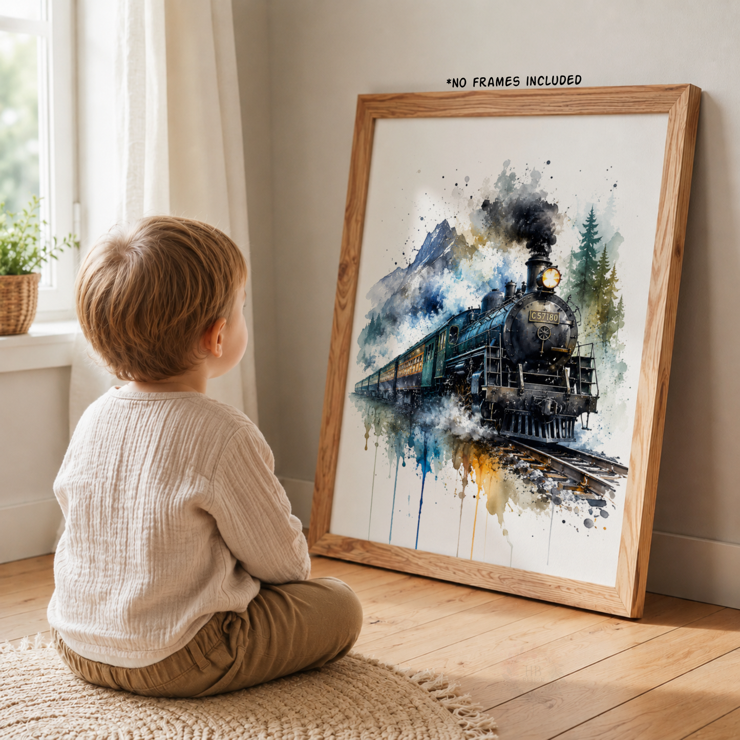 Steam Train Wall Art Set – Watercolour Railway Prints
