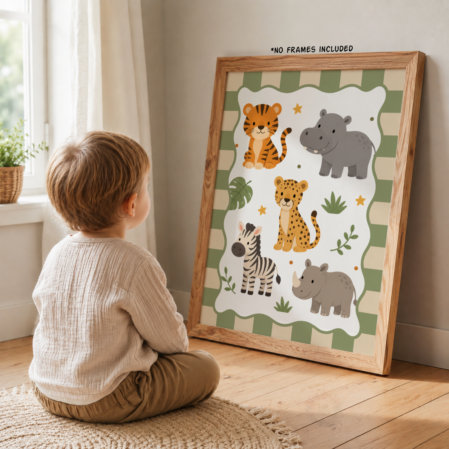 Safari Adventure – Personalised Set of 3 Nursery Prints