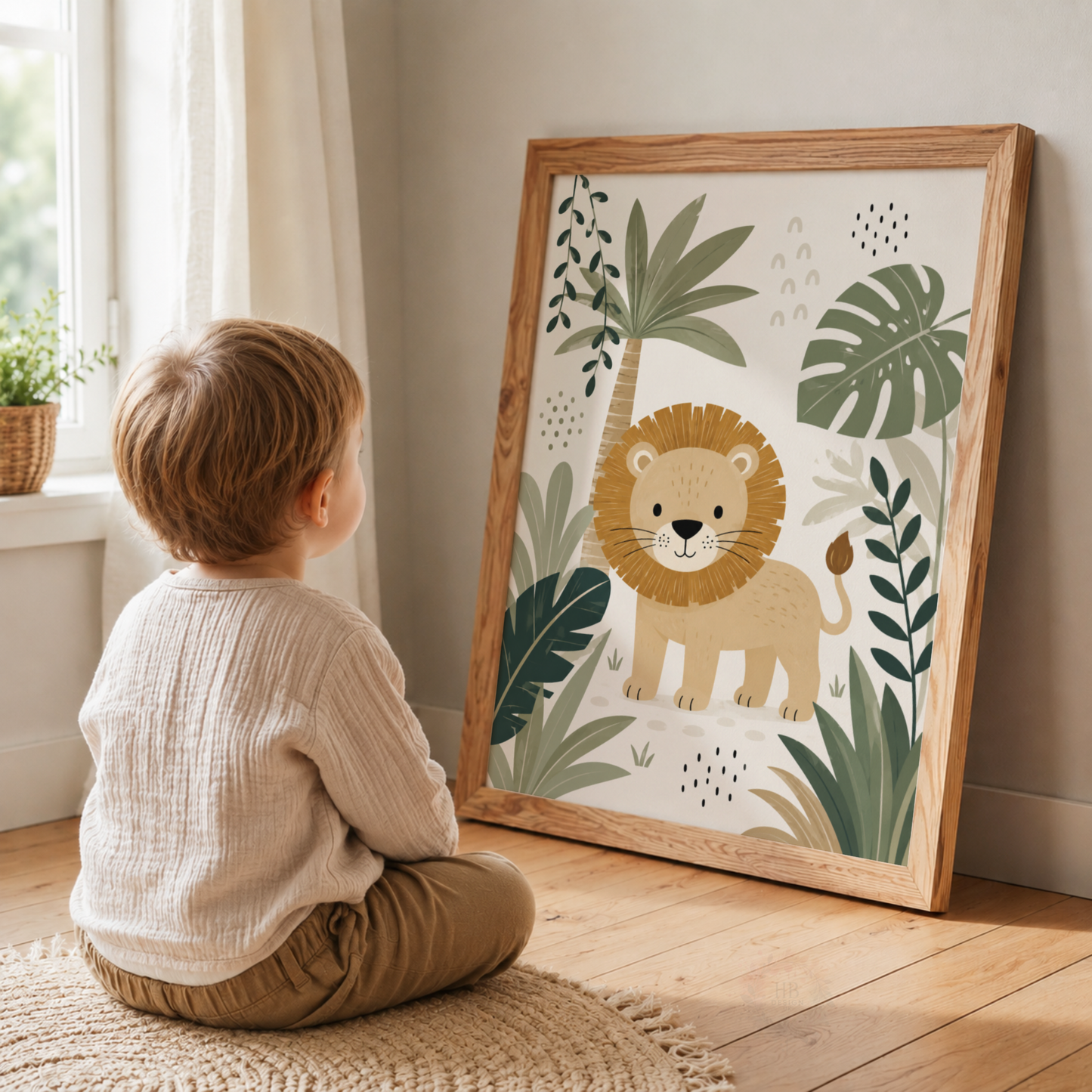 Safari Animal Nursery Prints – Set of 3 Lion, Giraffe & Elephant Jungle Wall Art