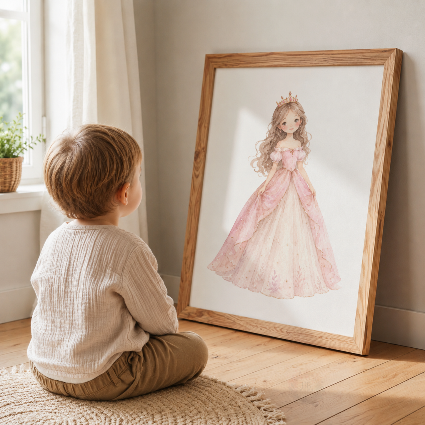 Personalised Princess Castle Prints – Set of 3 Pink Watercolour Nursery Wall Art