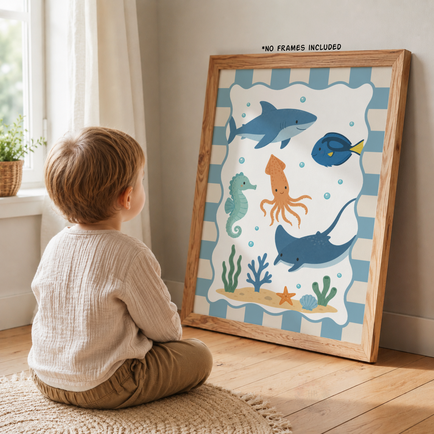 Under the Sea – Personalised Set of 3 Ocean Nursery Prints