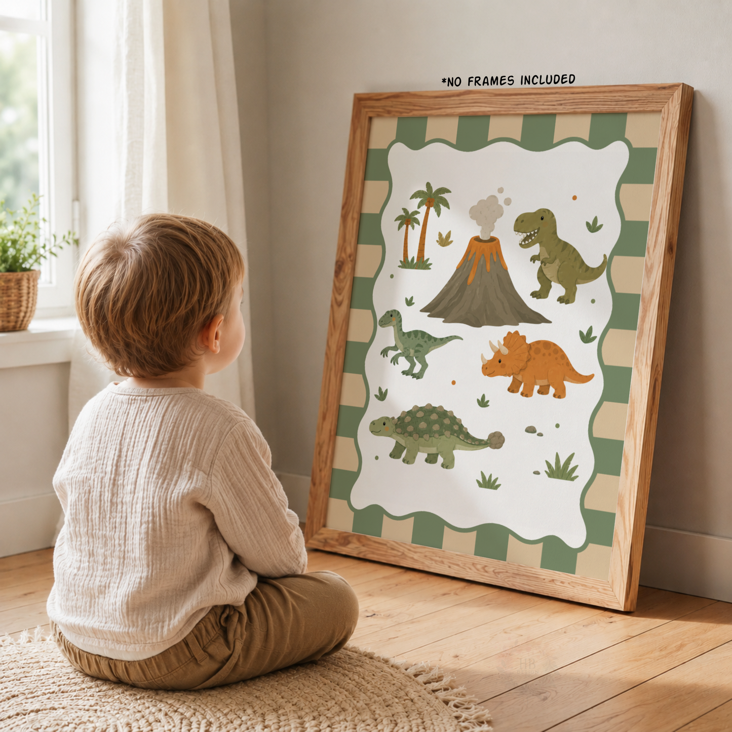 Dinosaur Adventure – Personalised Set of 3 Dinosaur Nursery Prints