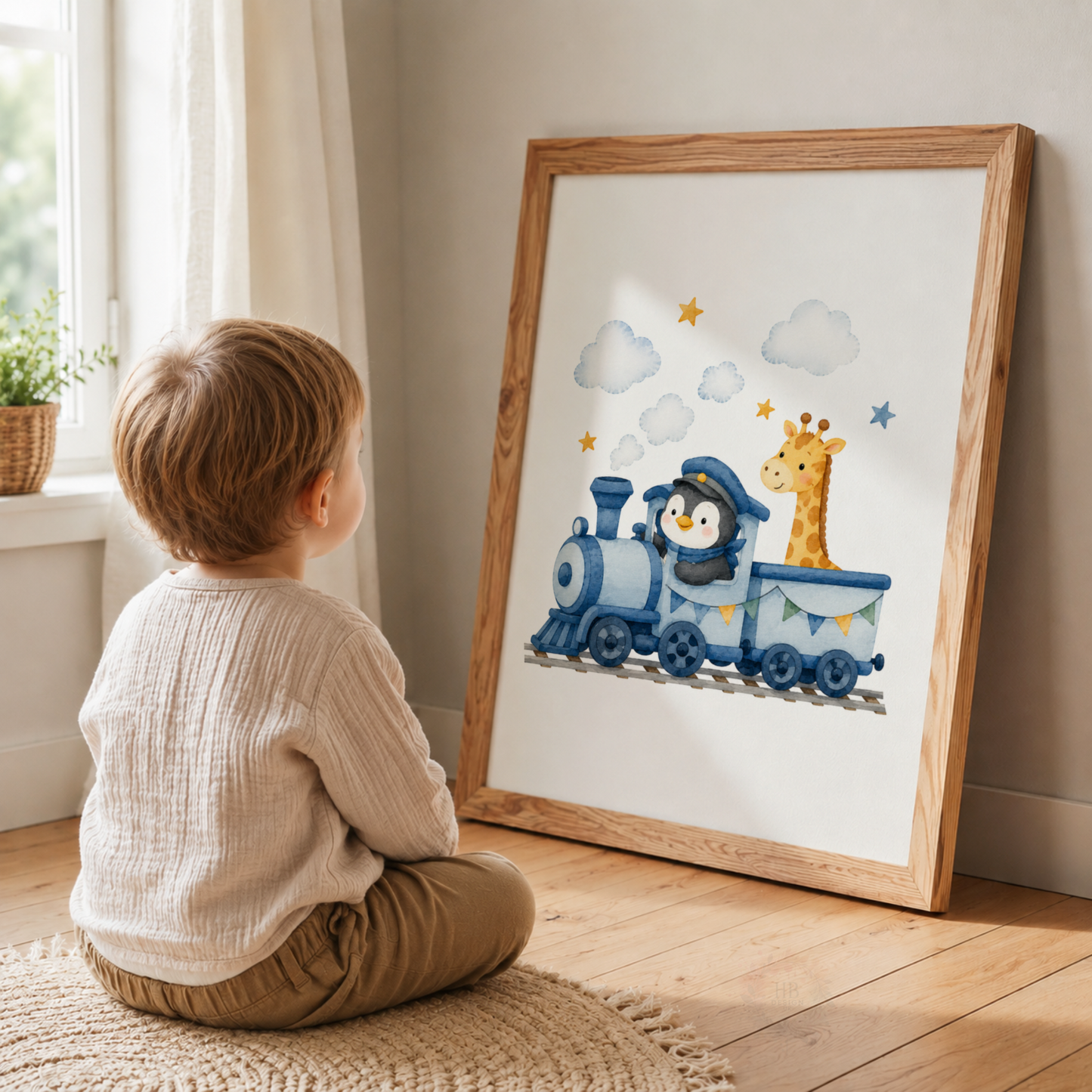 Safari Express – Set of 3 Animal Train Nursery Prints