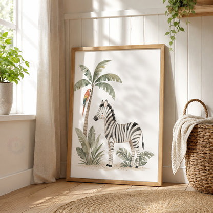 Safari Animals Nursery Prints – Set of 3 Jungle Animal Watercolour Wall Art