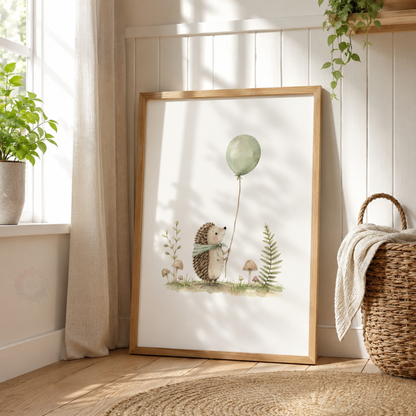 Woodland Animal Nursery Prints – Hedgehog, Fox & Deer Wall Art Set