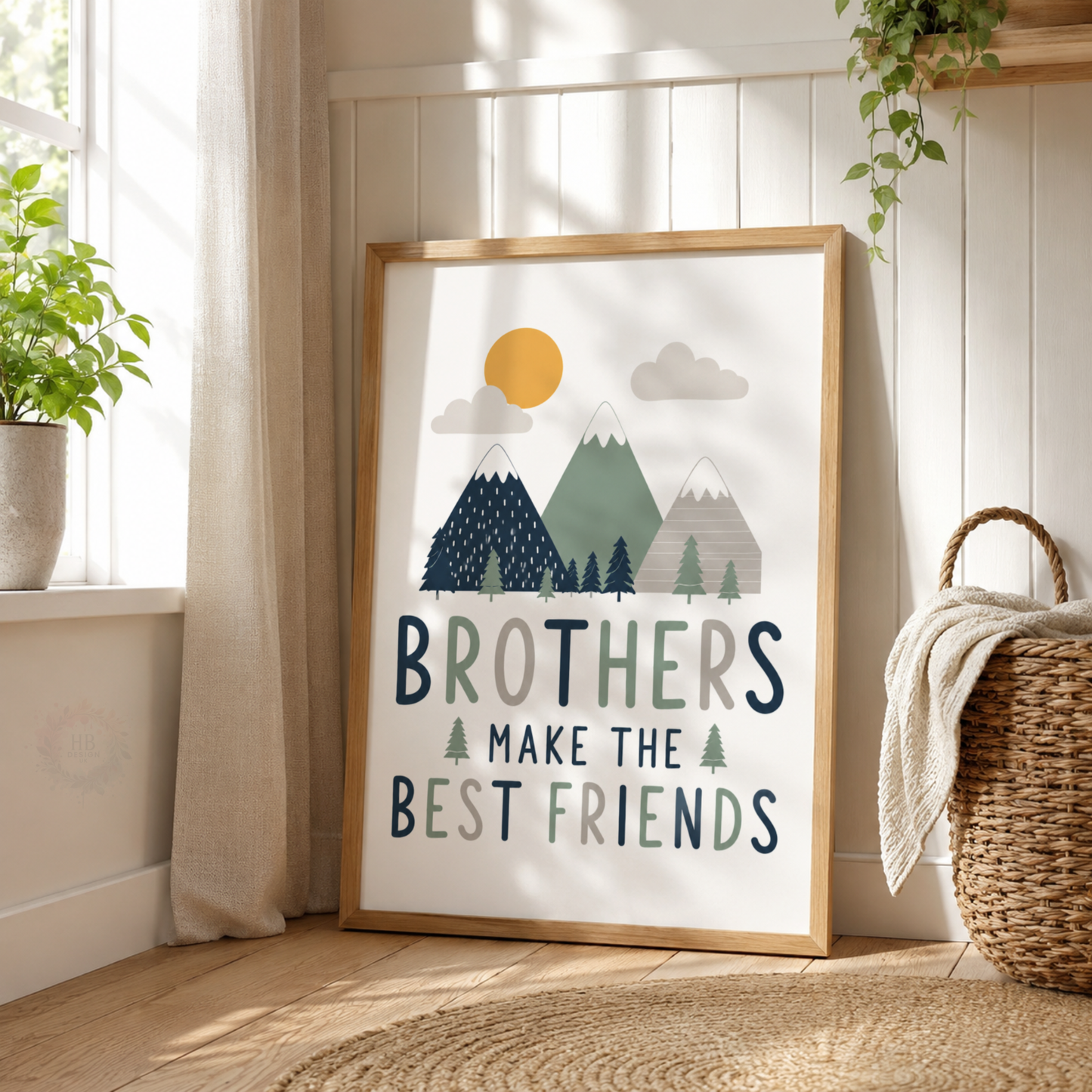 Mountain Brothers – Personalised Set of 3 Brothers Nursery Prints