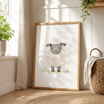 Farm Animal Nursery Wall Art Print Set – Sheep, Cow & Pig