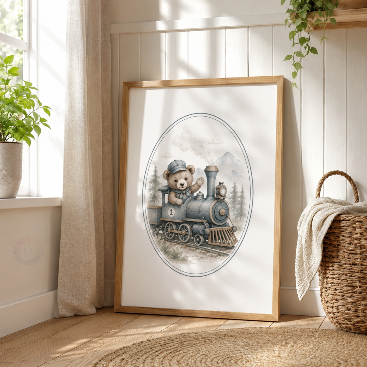 Vintage Teddy Bear Transport Wall Art Set – Nursery Adventure Prints
