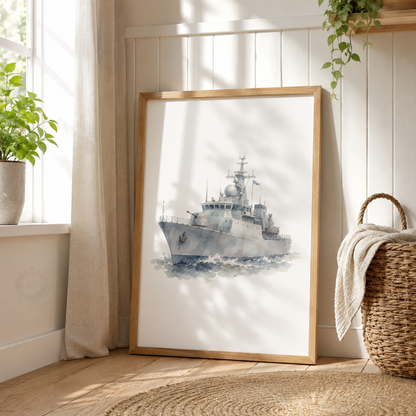 Military Vehicle Wall Art Set – Army Truck, Navy Ship & Tank Prints