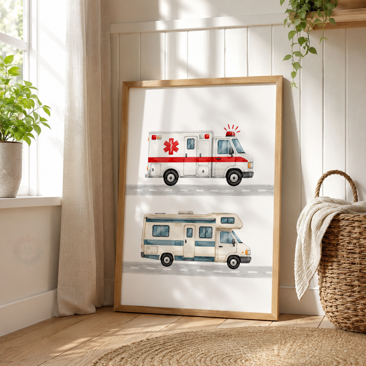 On the Move – Set of 3 Vehicle Nursery Prints