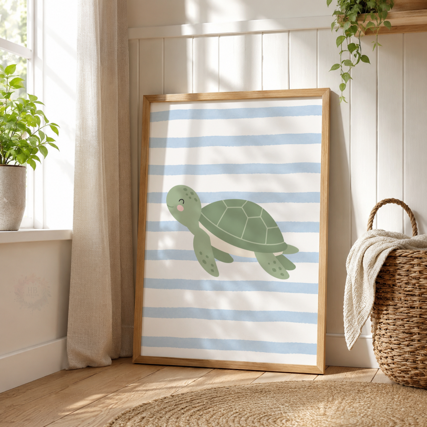 Under the Sea Nursery Wall Art Print Set – Turtle, Dolphin & Octopus